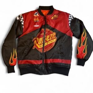 Lightning McQueen Rust-eze Bomber Jacket with Flame Sleeves